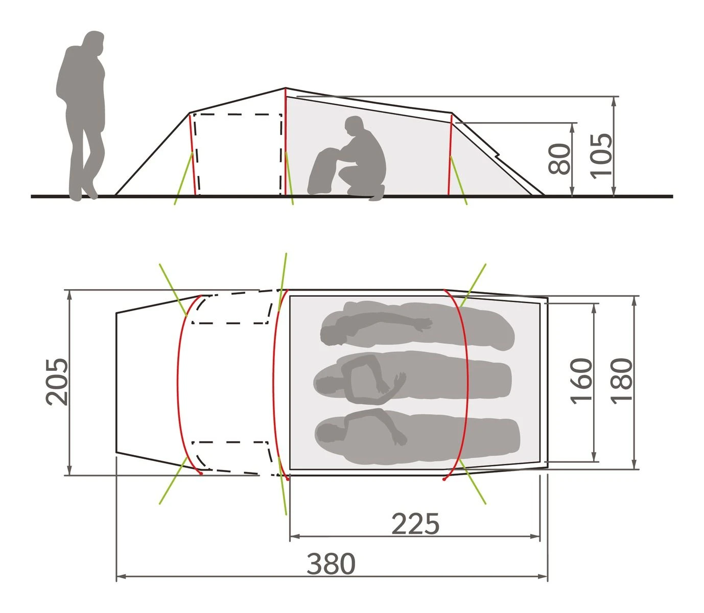 Vaude Arco XT 3P Zelt (buckeye) 6 Vaude Arco XT 3P Zelt (buckeye) – Bild 4