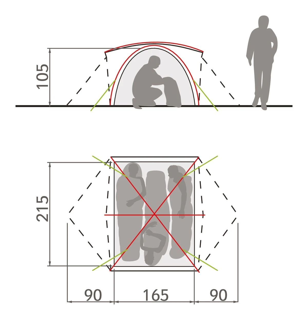 Vaude Campo 3P Zelt (chute-green) 5 Vaude Campo 3P Zelt (chute-green) – Bild 3
