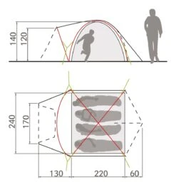 Vaude Campo Grande XT 4P Zelt (chute-green) 8 Vaude Campo Grande XT 4P Zelt (chute-green) -Gregory Exped Geschaft Vaude Campo Grande XT 4P Zelt chute green D 14227 459 Bild 3