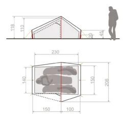 Vaude Lizard Seamless 2-3P Zelt (cress-green) -Gregory Exped Geschaft Vaude Lizard Seamless 2 3P Zelt cress green D 14418 182 Bild 3