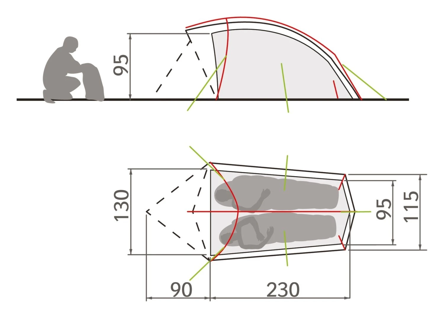 Vaude Taurus 2P Zelt (mossy-green) 5 Vaude Taurus 2P Zelt (mossy-green) – Bild 3